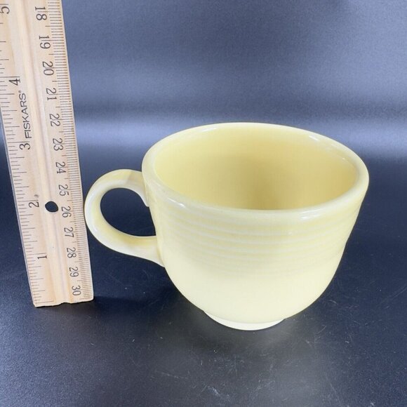 Fiesta Fiestaware Ceramic Teacup And Saucer Set Ivory Yellow Homer Laughlin VTG - Picture 4 of 16